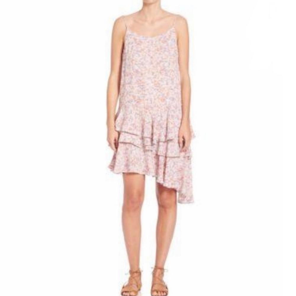 NWOT PROSE & POETRY Camellia Asymmetrical Tier Dress In Periwinkle